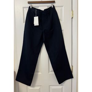 COS Navy Cotton & Linen Blend Pants
